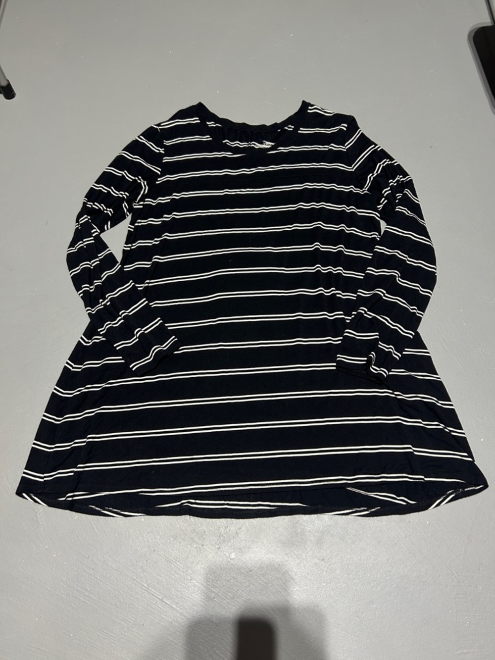 Soma Black Striped Luxuriously Soft Tunic Long Sleeve Shirt (Women’s Large)